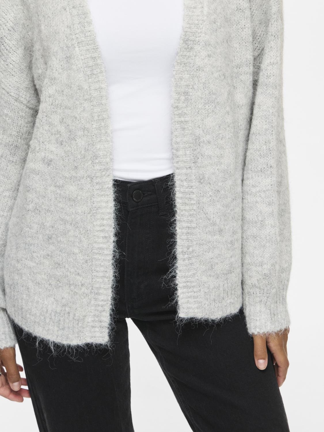 VILAMPE Knitted Cardigan - Medium Grey Melange - VERO MODA & VILA Bergvik